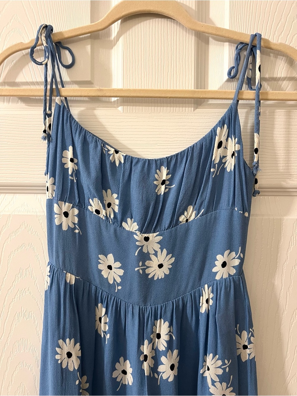 Reformation Kealy Tiered Mini Dress Chelsea Girl Blue Daisy Floral - Picture 6 of 13